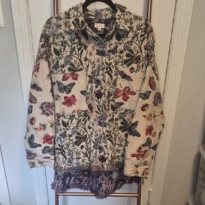POL Multicolor Floral and Butterfly Jacket